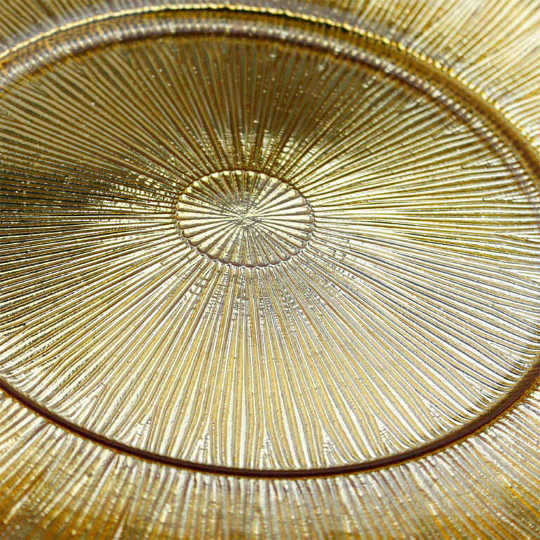 Plato Base Vidrio Nápoles Dorado Detalle