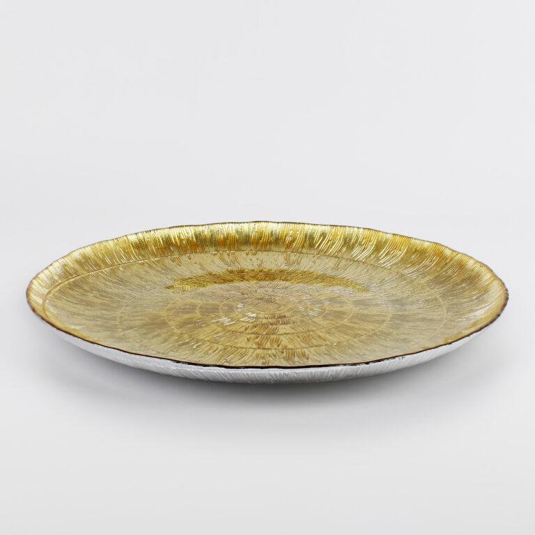 Plato Base de Vidrio Pisa Dorado Acostado 2