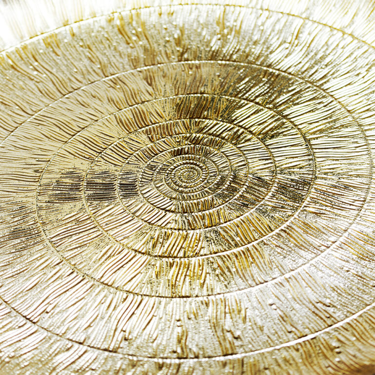 Plato Base de Vidrio Pisa Dorado Detalle