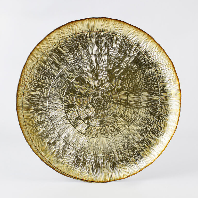 Plato Base de Vidrio Pisa Dorado Frente