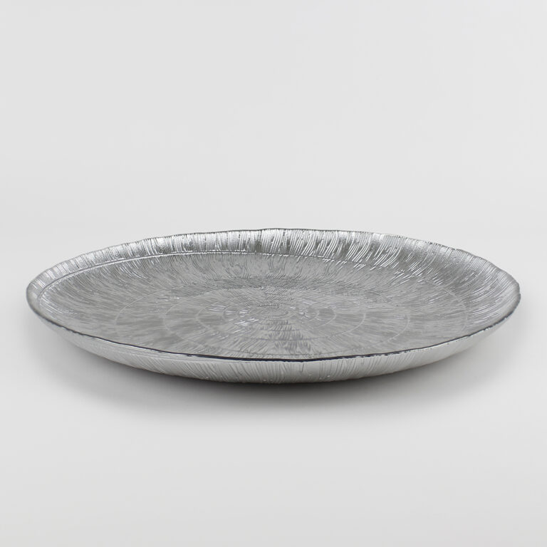 Plato Base de Vidrio Pisa Plateado Acostado 2