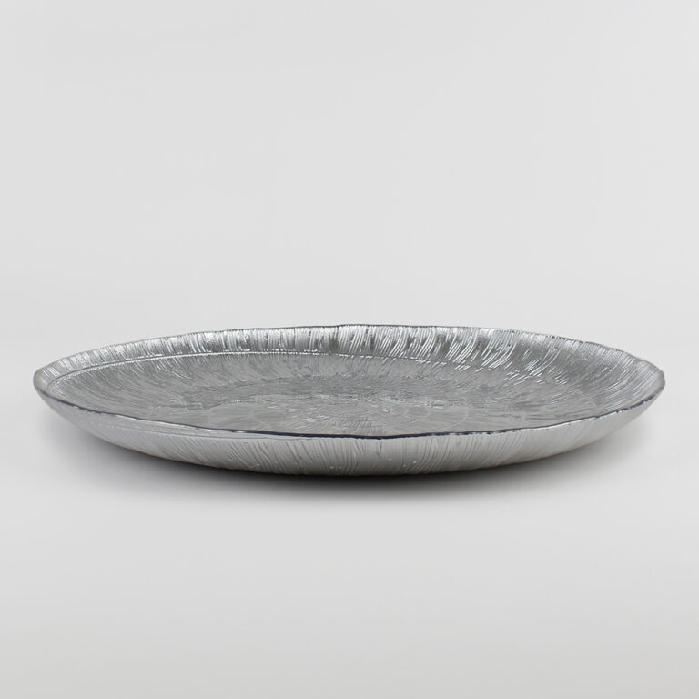 Plato Base de Vidrio Pisa Plateado Acostado