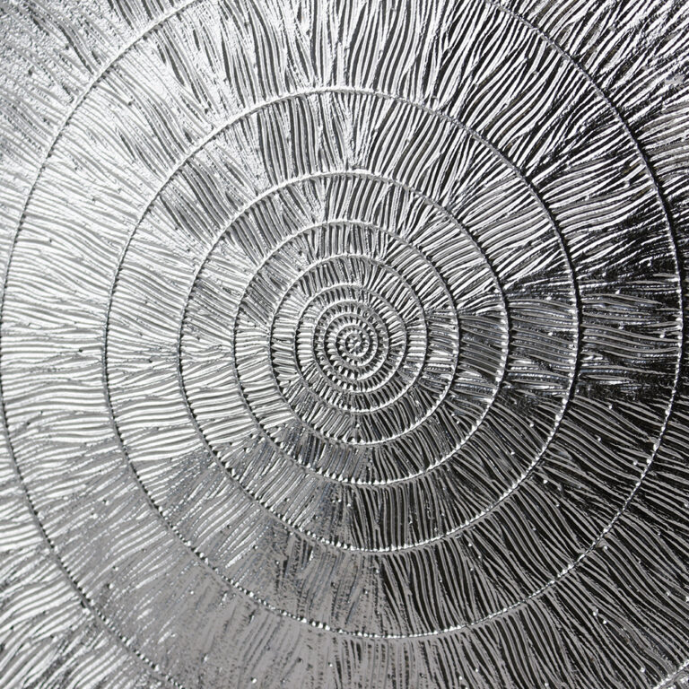 Plato Base de Vidrio Pisa Plateado Detalle