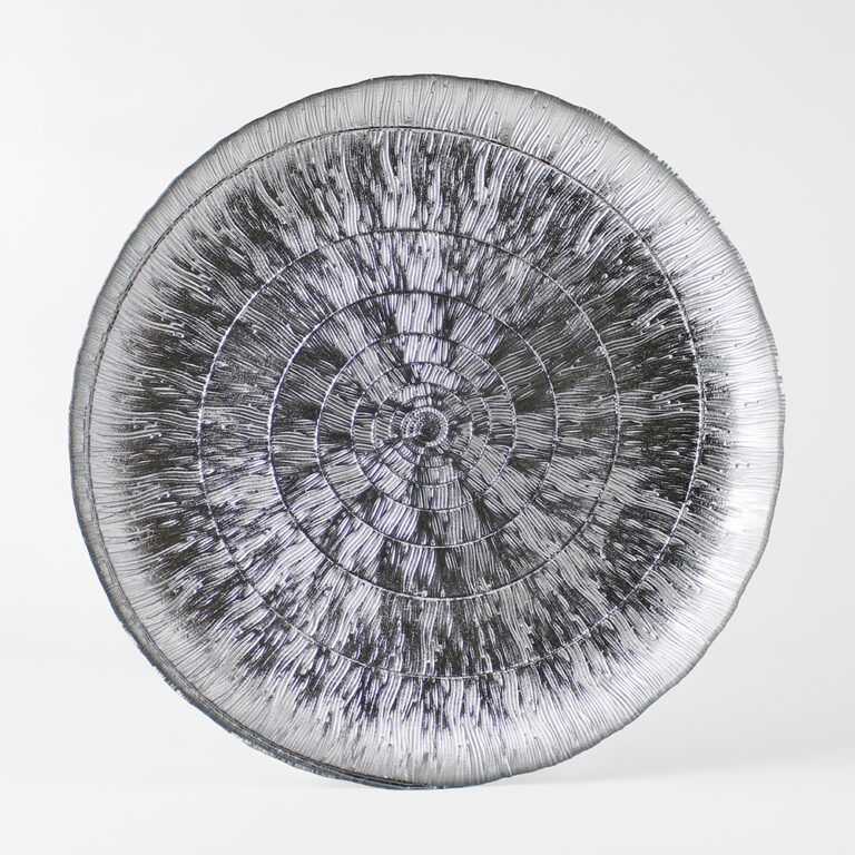 Plato Base de Vidrio Pisa Plateado Frente