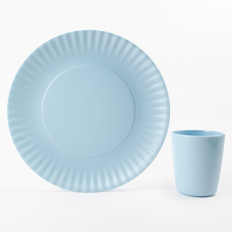 Plato Candy Azul Frente con Vaso