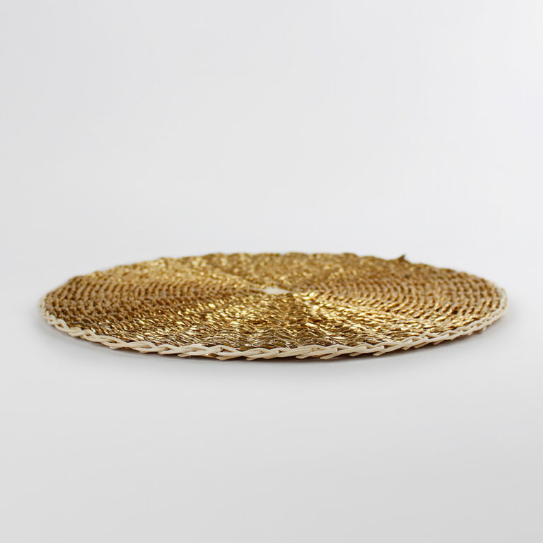 Plato Base de Papel Sol Papel Dorado Acostado 1