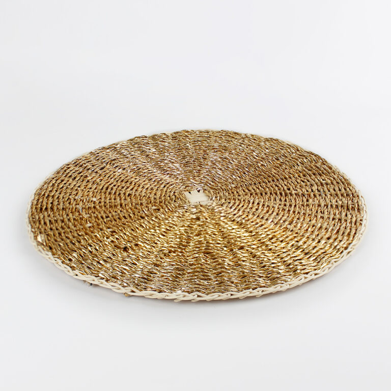 Plato Base de Papel Sol Papel Dorado Acostado 2