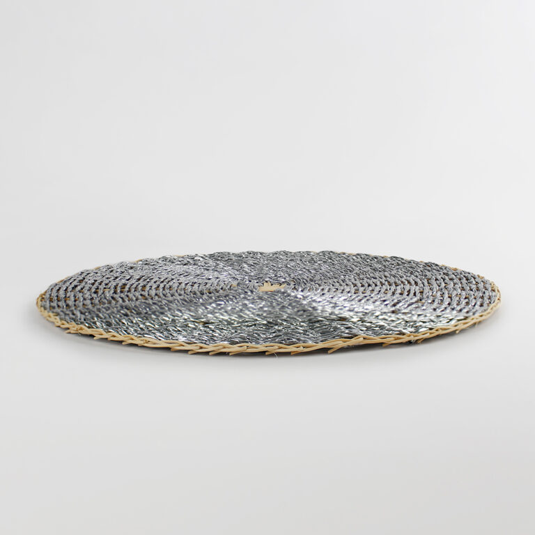Plato Base de Papel Sol Papel Plateado Acostado 1