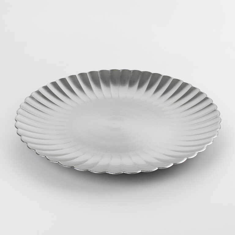 Plato Base de Plástico Florencia Plateado Acostado 2