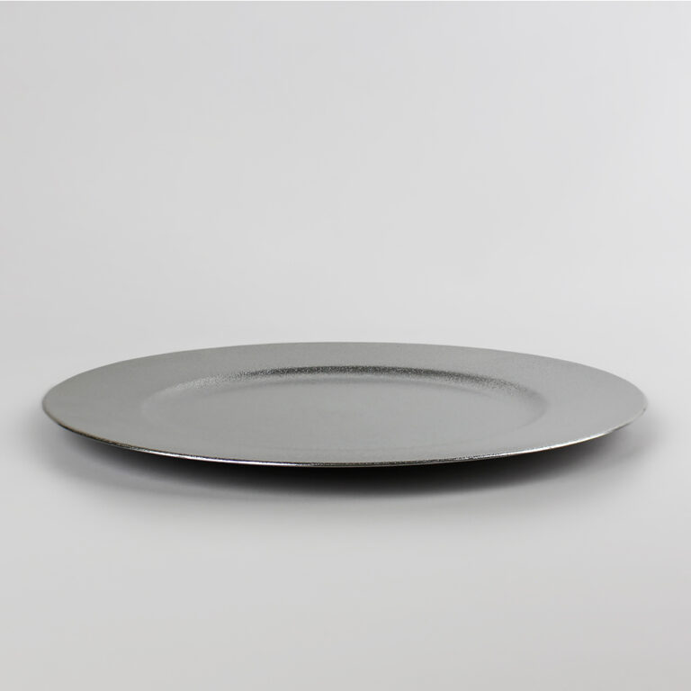 Plato Base de Plástico Lucca Plateado Acostado 1