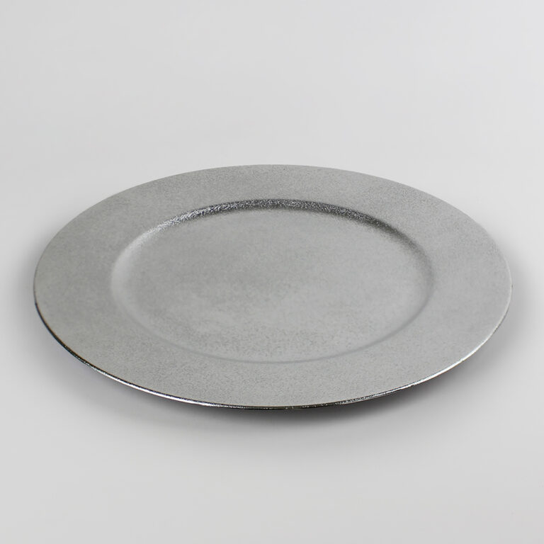 Plato Base de Plástico Lucca Plateado Acostado 2