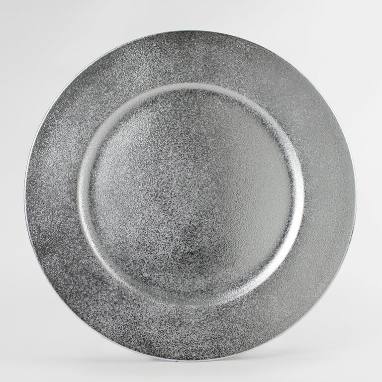 Plato Base de Plástico Lucca Plateado Frente