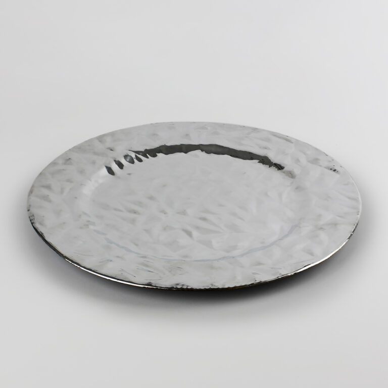 Plato Base de Plástico Roma Plateado Acostado 2