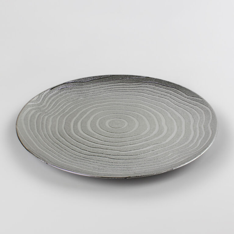 Plato Base de Plástico Trento Plateado Acostado 2