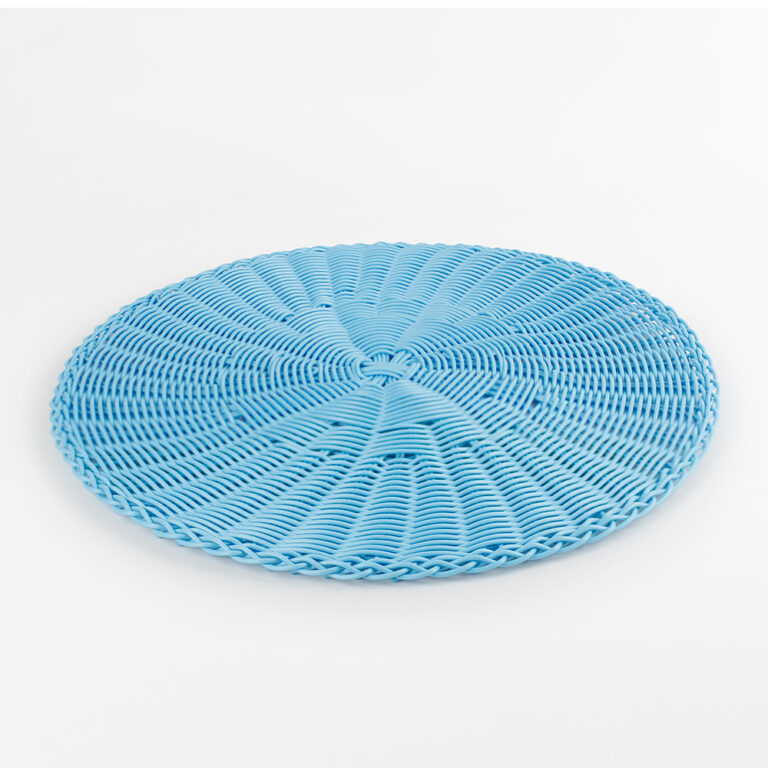 Plato Base de Polipropileno Sol Plástico Azul Acostado 2