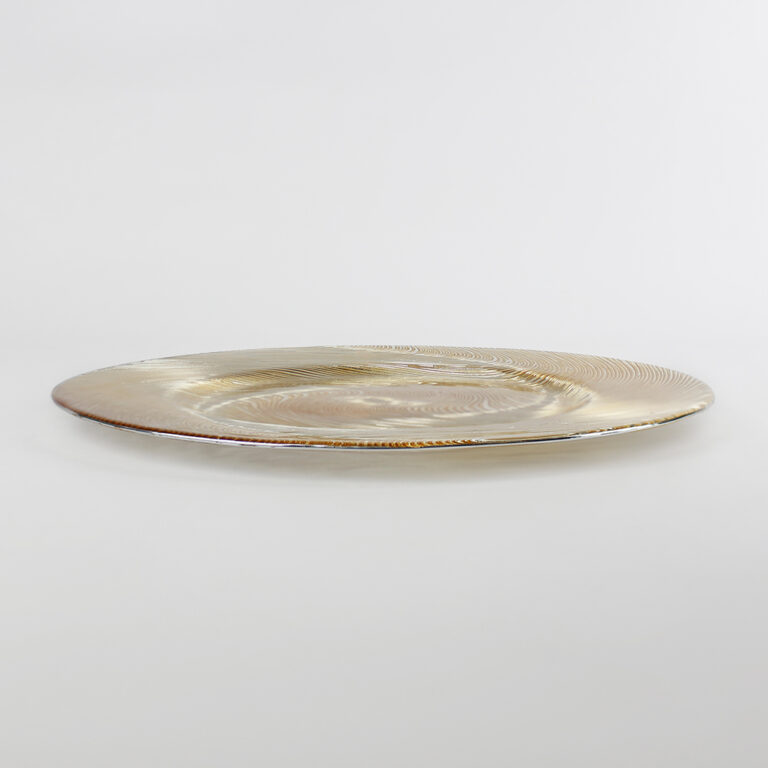 Plato Base de Vidrio Milán Dorado Acostado