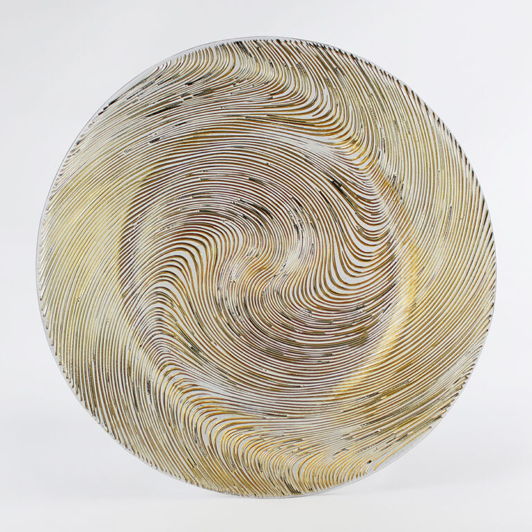 Plato Base de Vidrio Milán Dorado Frente