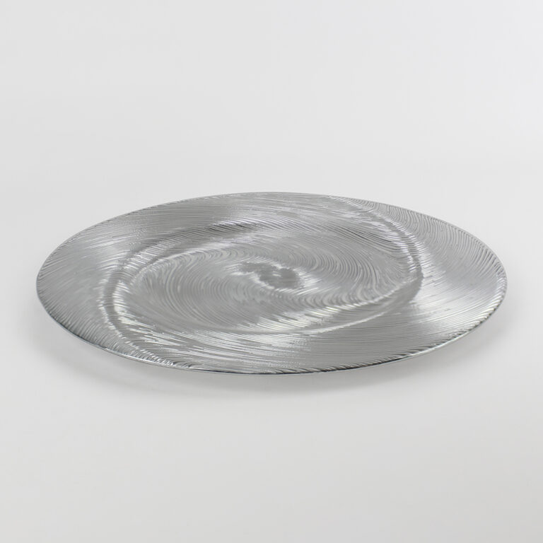 Plato Base de Vidrio Milán Plateado Acostado 2