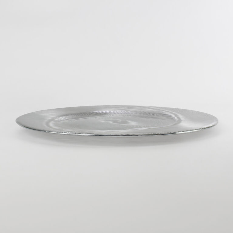 Plato Base de Vidrio Milán Plateado Acostado