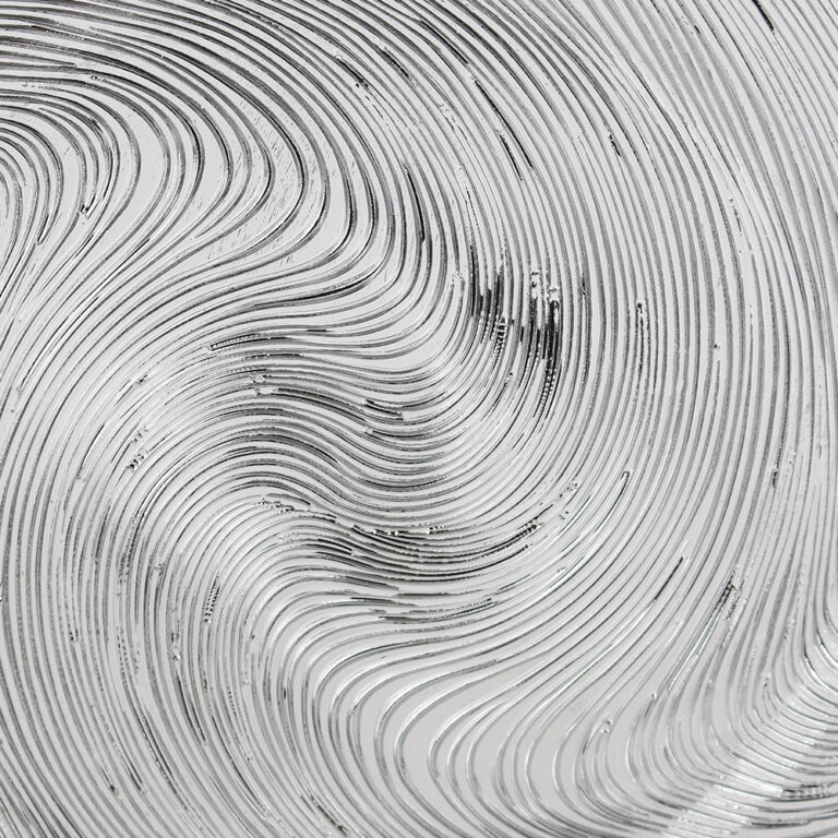 Plato Base de Vidrio Milán Plateado Detalle