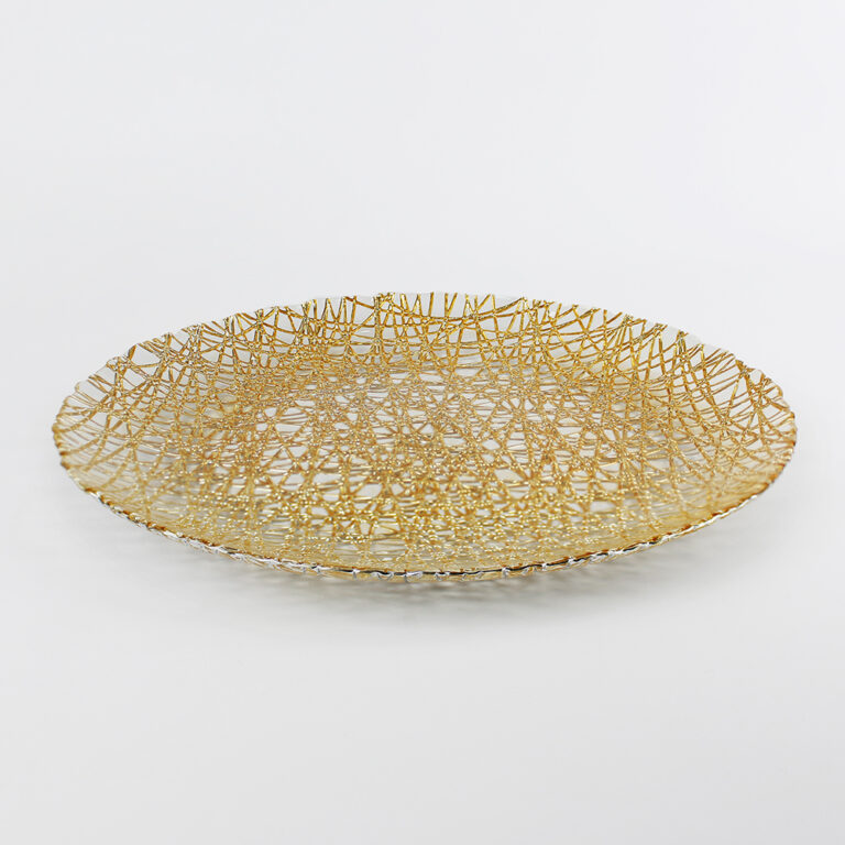 Plato Base de Vidrio Turín Dorado Acostado 2