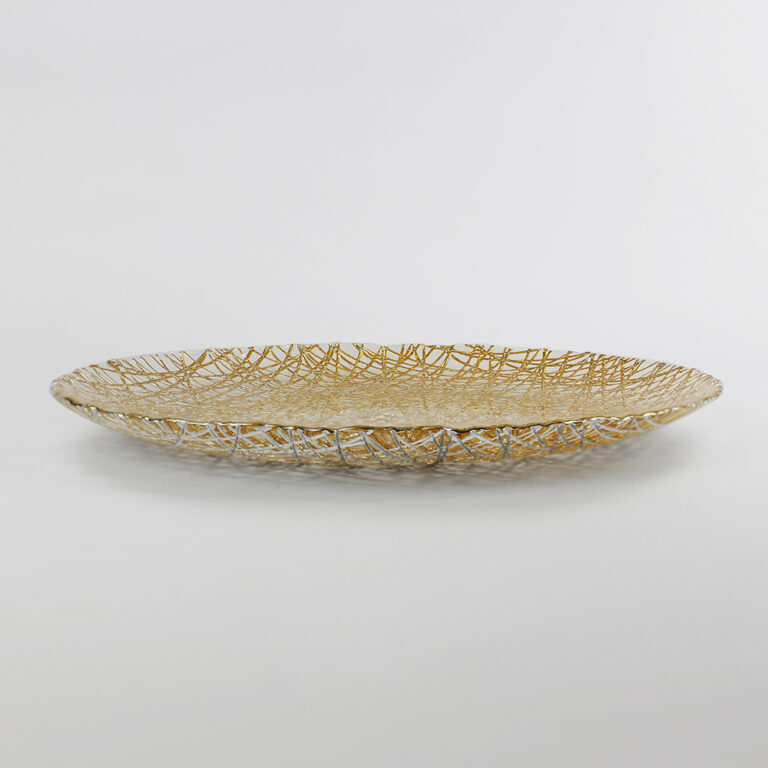 Plato Base de Vidrio Turín Dorado Acostado