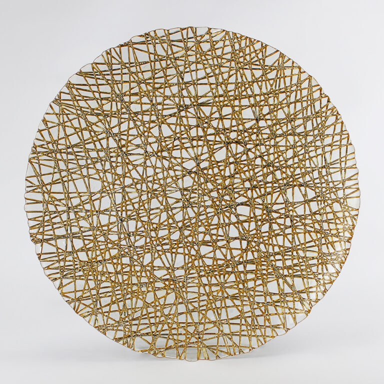 Plato Base de Vidrio Turín Dorado Frente