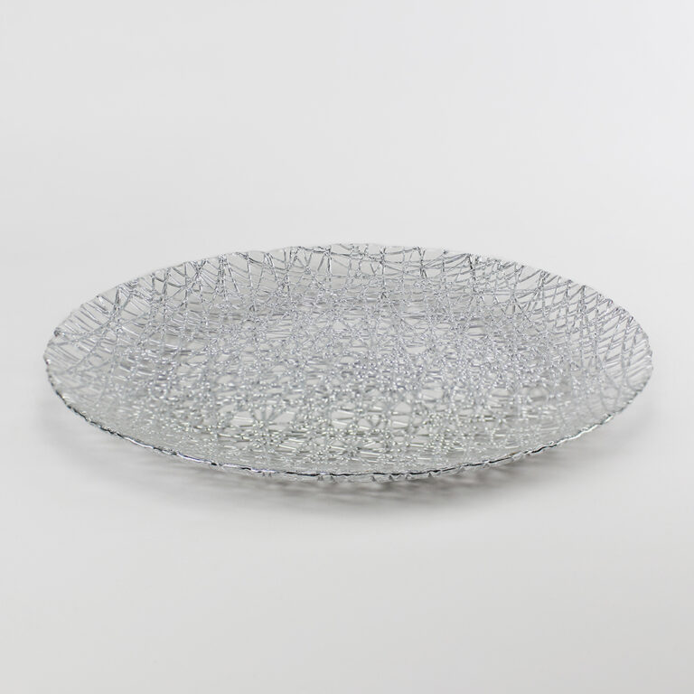 Plato Base de Vidrio Turín Plateado Acostado 2