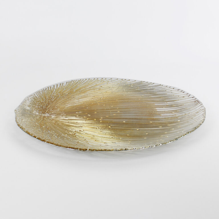 Plato Base de Vidrio Verona Dorado Acostado 2