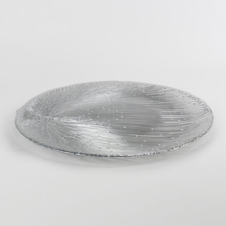 Plato Base de Vidrio Verona Plateado Acostado 2
