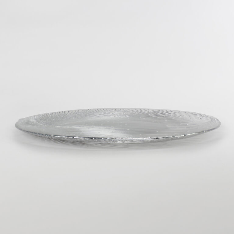 Plato Base de Vidrio Verona Plateado Acostado