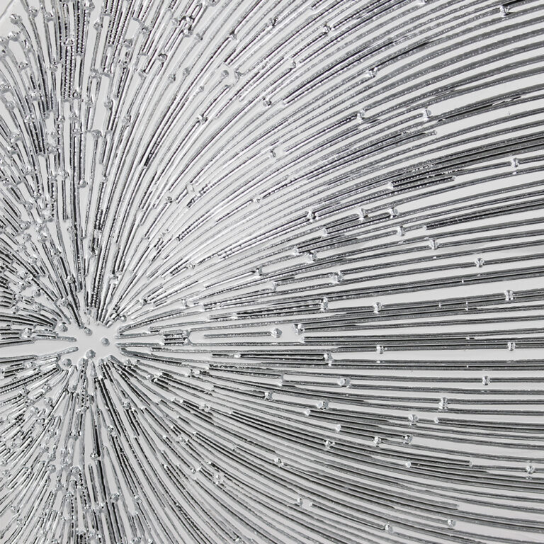 Plato Base de Vidrio Verona Plateado Detalle