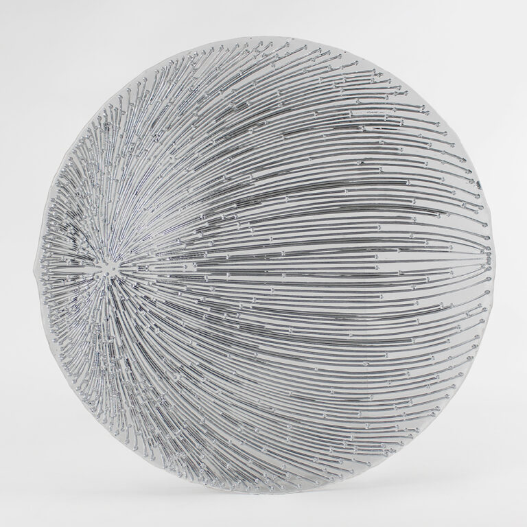 Plato Base de Vidrio Verona Plateado Frente