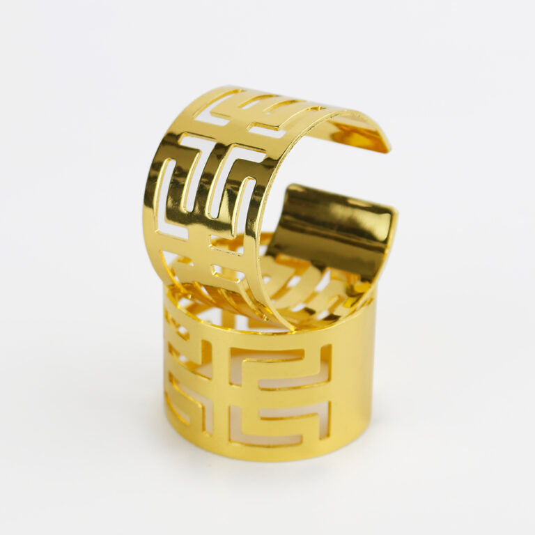 Aro de Metal para Servilletas Cruz Dorado 2