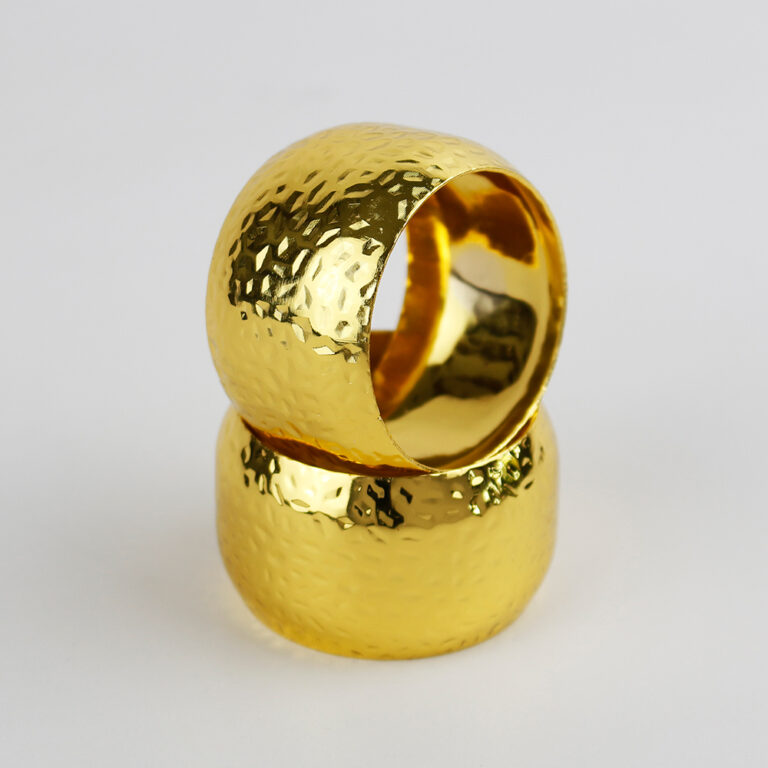 Aro de Metal para Servilletas Martillo Dorado 2