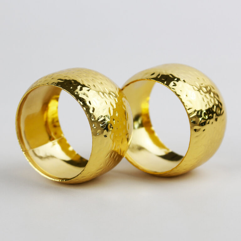Aro de Metal para Servilletas Martillo Dorado 4