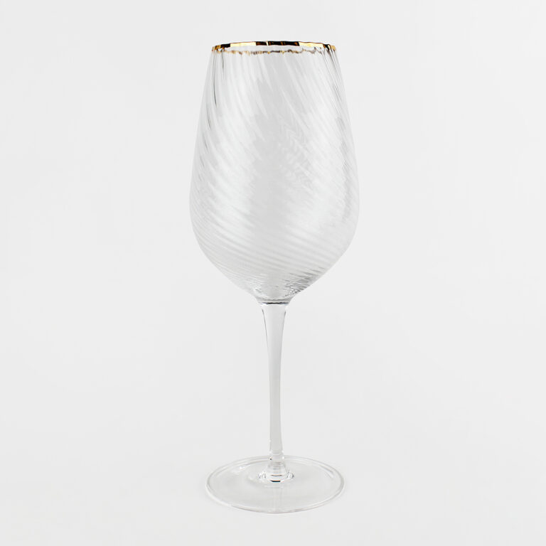 Copa de Vidrio Soplado Cannes Filo Dorado Frente