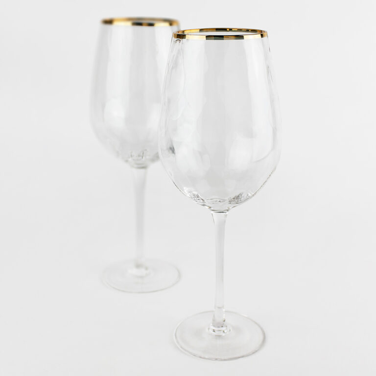 Copa de Vidrio Soplado Louvre Filo Dorado Par